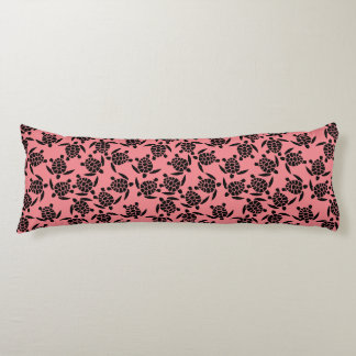 Coussins Longs Motif Répétitif Noir et Rose | Motif Tortue de Mer