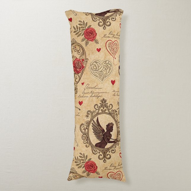 Coussins Longs Motif romantique de vintage Cupid (10) (Devant (Vertical))