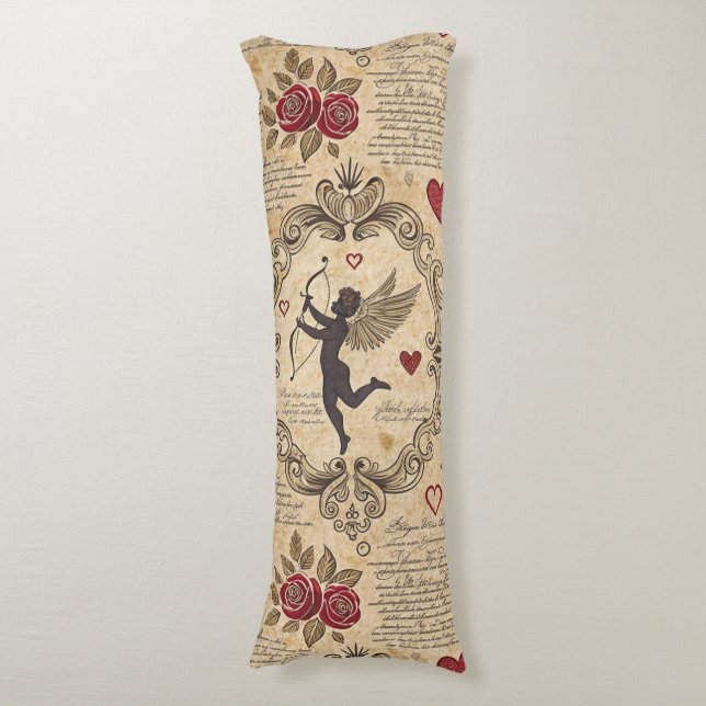 Coussins Longs Motif romantique de vintage Cupid (9) (Devant (Vertical))