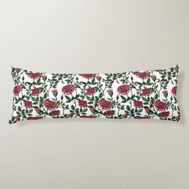 Coussins Longs motif rose (Devant)