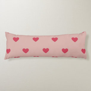 Coussins Longs Motif rose Retro Coeur Y2K avec Arrière - plan ros