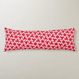 Coussins Longs Motif Rouge Et Blanc Motif d'étoile géométrique
