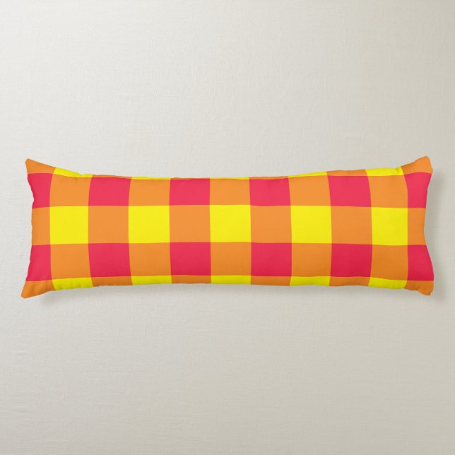 Coussins Longs Motif rouge orange jaune panier (Devant)