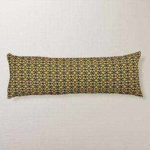 Coussins Longs Motif royal jaune noir élégant