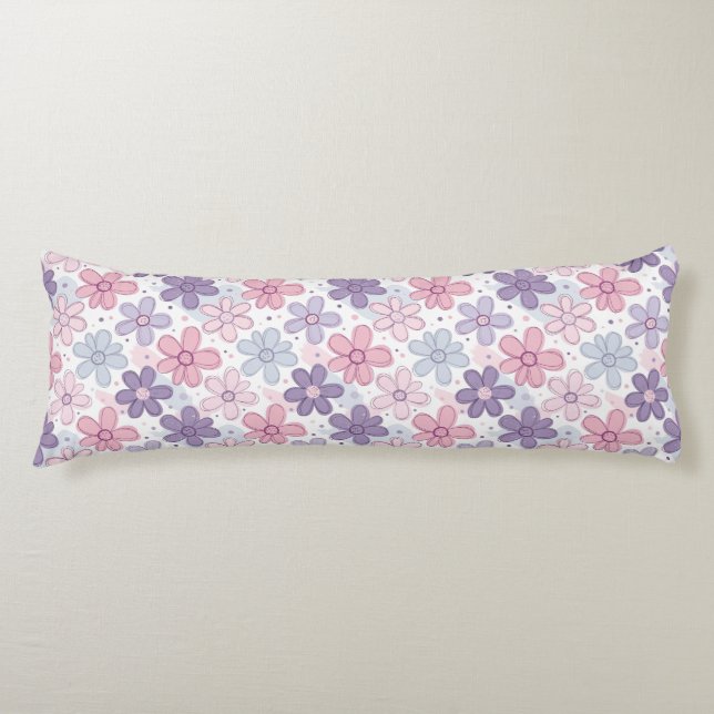 Coussins Longs Motif sans couture de fleurs Y2K (Devant)