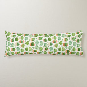 Coussins Longs Motif sans couture de plante succulente mignonne
