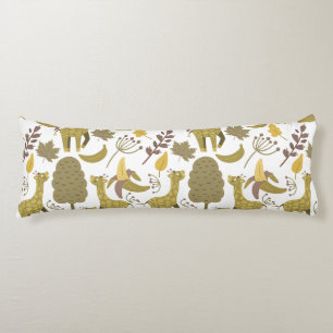 Coussins Longs Motif sans couture Giraffe jaune blanc arrière - p