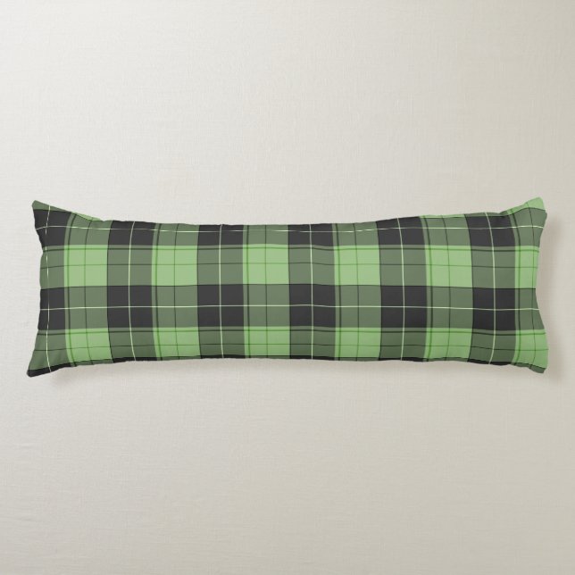 Coussins Longs Motif simple tartan en vert clair (Devant)
