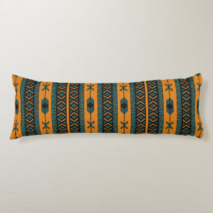 Coussins Longs Motif Sud-Ouest Orange Et Turquoise