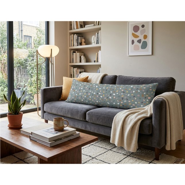 Coussins Longs Motif Terrazzo Moderne Doux Neutre (Créateur téléchargé)