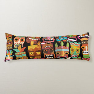Coussins Longs Motif Tiki