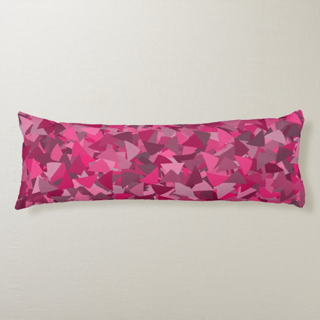 Coussins Longs Motif Triangle Gris Rose (Devant)