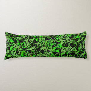 Coussins Longs Motif Triangle Noir Vert