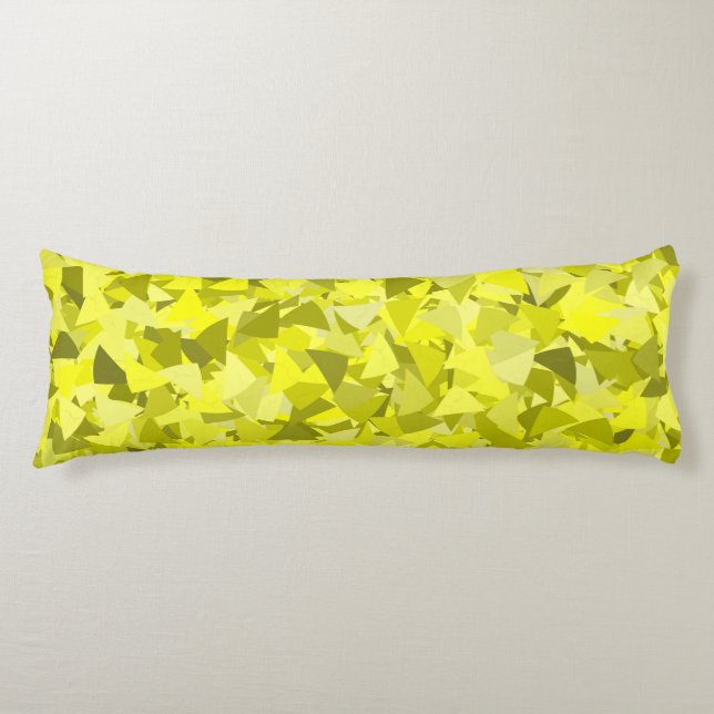 Coussins Longs Motif Triangle Vert Jaune (Devant)