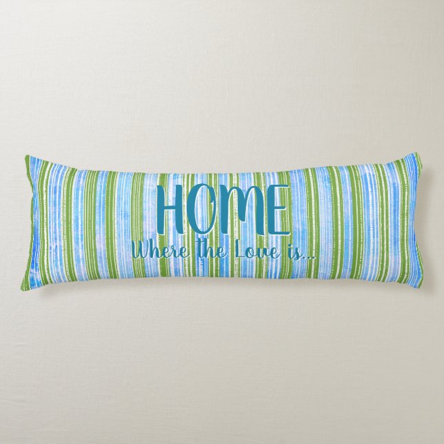 Coussins Longs Motif turquoise, bleu, vert et blanc (Devant)