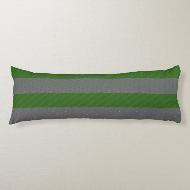 Coussins Longs Motif vert et gris (Devant)