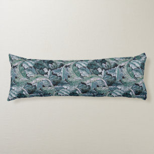 Coussins Longs Motif vintage feuille d'acanthe bleue de William M