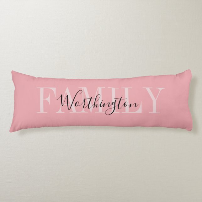 Coussins Longs Mots de calligraphie féminine Nom rose blush rouge (Devant)