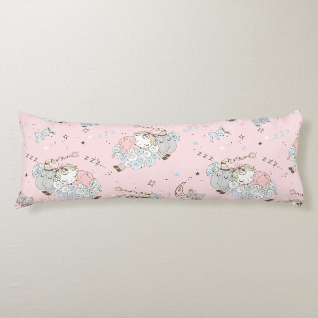 Coussins Longs Moutons et bébé dormant (Devant)