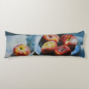 Coussins Longs Nature morte avec pêches et tissu blanc