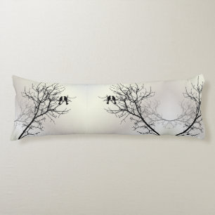 Coussins Longs nature zen paysage noir blanc silhouette de l'arbr