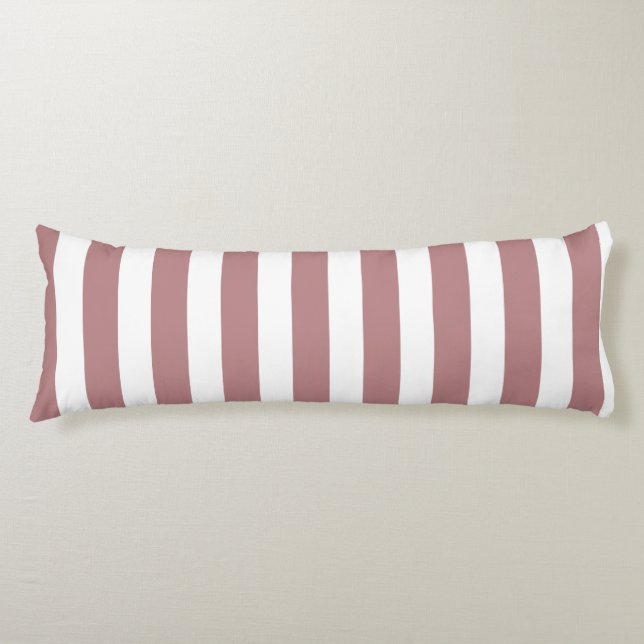 Coussins Longs Nautique Dusty rose et blanc rayé (Devant)