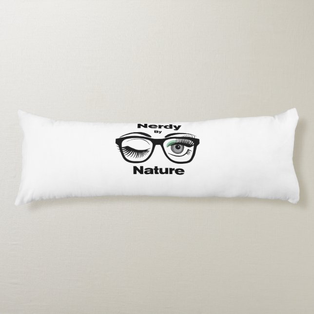 Coussins Longs Nerdy par Nature Drôle Design Geek avec lunettes (Devant)