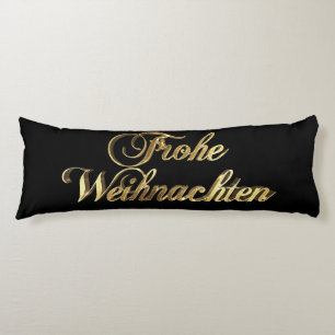 Coussins Longs Noir allemand et or de Noël de Frohe Weihnachten