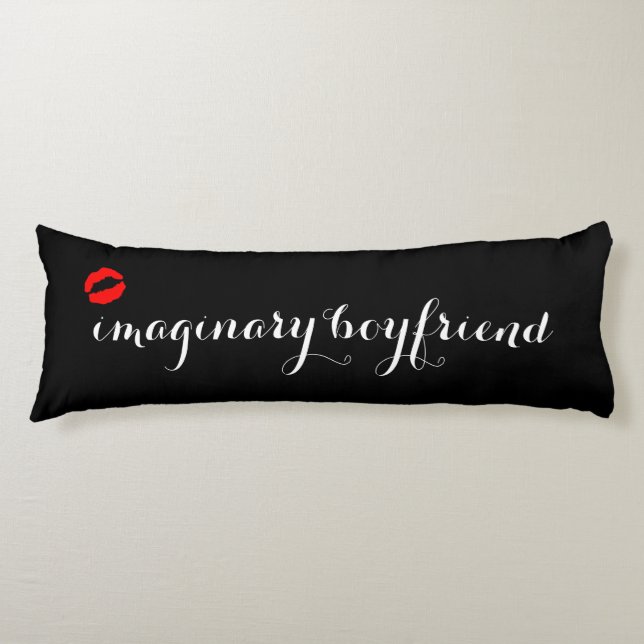 Coussins Longs Noir avec rouge lèvres baissières Imaginaire petit (Devant)