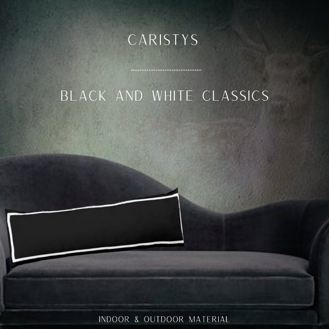 Coussins Longs Noir classique solide avec finition blanche (Créateur téléchargé)