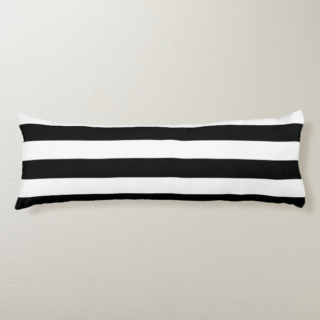 Coussins Longs (Noir et blanc | horizontal) personnalisable rayé (Devant)
