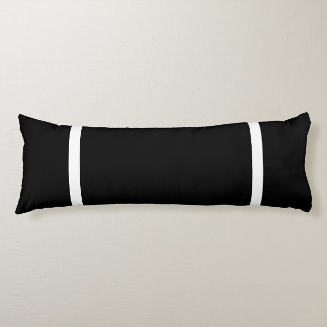Coussins Longs Noir + Garniture blanche (Devant)