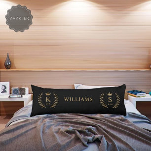 Coussins Longs Nom de la Personnaliser et premier monogramme noir