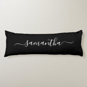 Coussins Longs Nom de signature girly noir et blanc