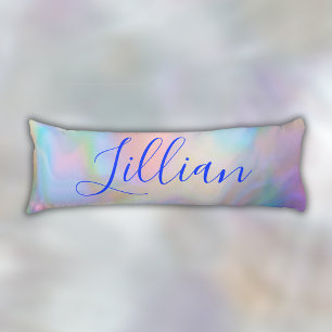Coussins Longs Nom du monogramme en bleu sur Mère de Pearl  