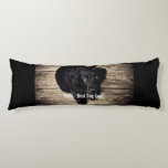 Coussins Longs Nom noir personnalisé de photo de chien de<br><div class="desc">Personnalisez ce souvenir avec le nom de la photo de votre chien et du chien (ou toute autre photo d'animal familier ou de personne/nom). Ajoutez votre propre texte tel que le "meilleur chien jamais, " "nous aiment Bella" (le nom du chien), anniversaire du chien ou jour du dépassement. Cliquez sur...</div>