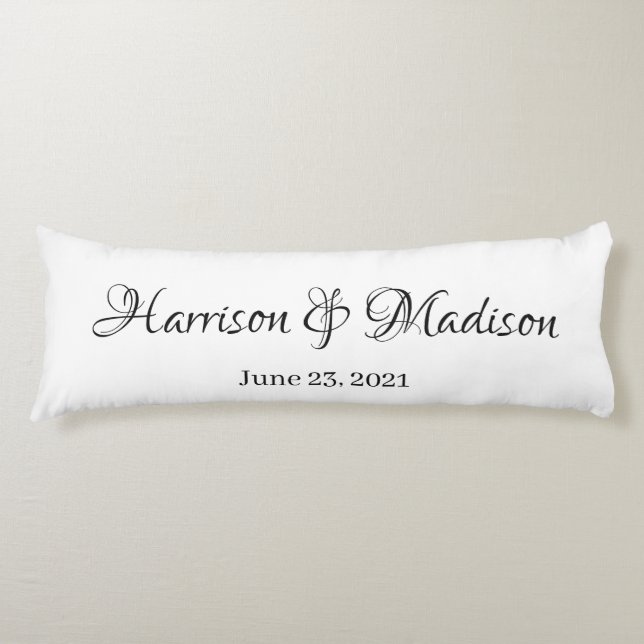 Coussins Longs Nom personnalisé et Mariage de date (Devant)