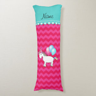 Coussins Longs Nom personnalisé unicorne de l'anniversaire chevro