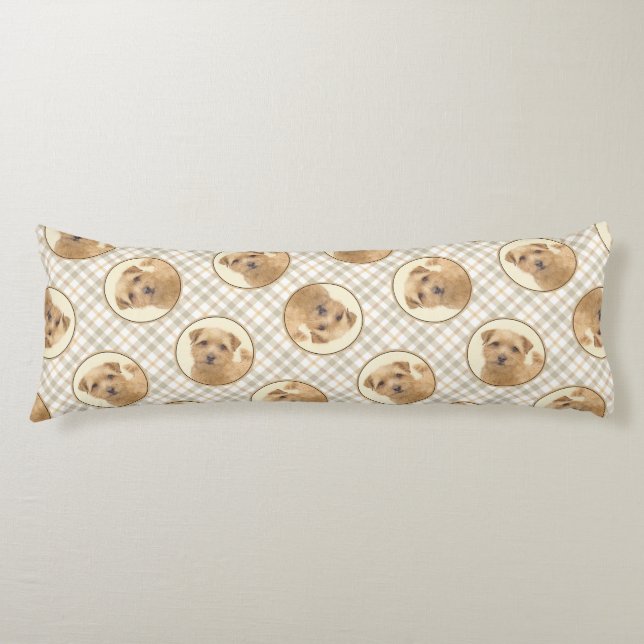 Coussins Longs Norfolk Terrier Peinture mignonne Original Animal  (Devant)