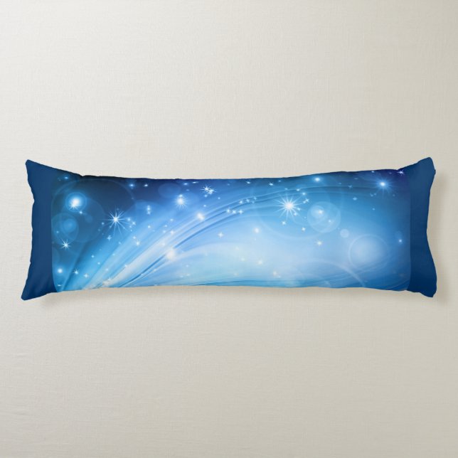 Coussins Longs Northern Light Stars blue + votre texte et vos idé (Devant)