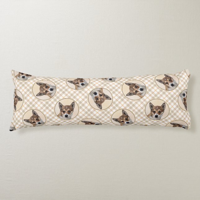 Coussins Longs Norvégien Lundehund Peinture Original Chien Art (Devant)