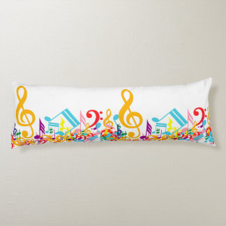 Coussins Longs Notes de musique colorées