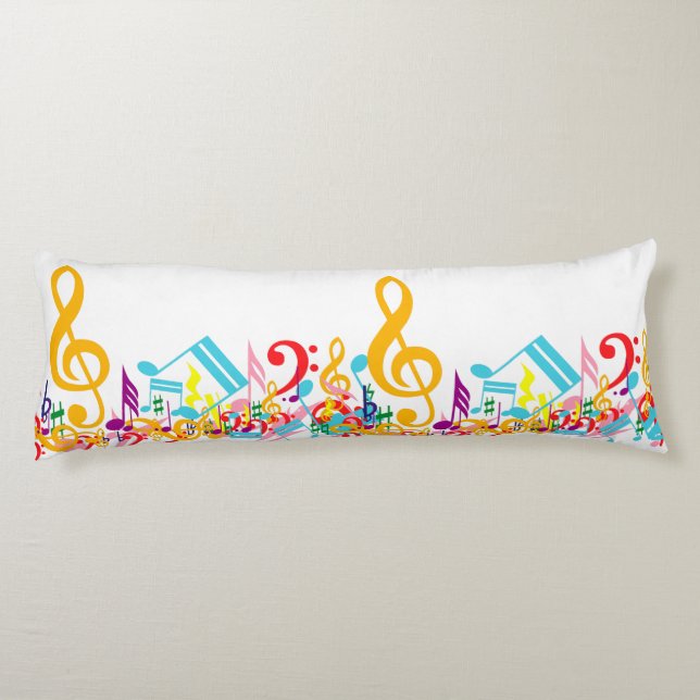 Coussins Longs Notes de musique colorées (Dos)