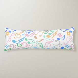 Coussins Longs Notes et symboles musicaux Motif pastel.w