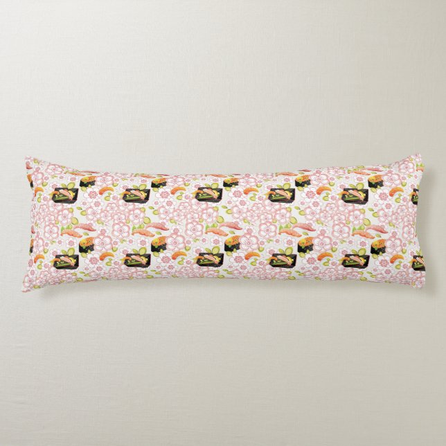 Coussins Longs Nourriture japonaise : Motif 2 de sushi (Devant)