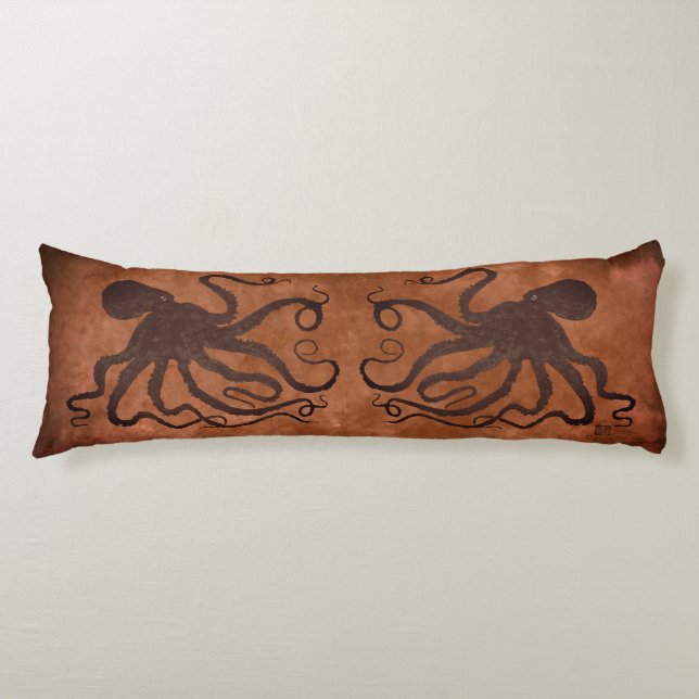 Coussins Longs Octopus Brown au chocolat - Oreiller du corps (Devant)