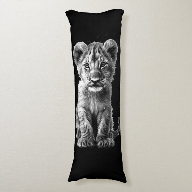 Coussins Longs Oh Bébé Gros Chat Cub Gris (Devant (Vertical))