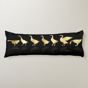 Coussins Longs Oie d'huile d'or mignonne personnalisée Noir