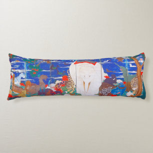 Coussins Longs Oiseaux, Animaux et Plantes de fleurs, Jakuchu