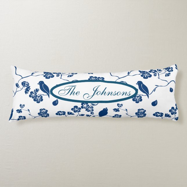Coussins Longs Oiseaux de Toile contemporains & Flore (Devant)